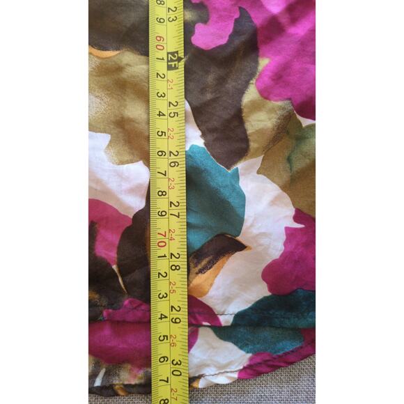 Express Women's Vintage Silk Floral Long Sleeve Button Down Shirt, Large, Artsy - Picture 6 of 7